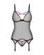 Корсет Obsessive Novenes corset & thong, XL 2XL, прозорий, відкрита спина, стрінги в комплекті SX0613 фото 4