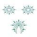 Пестіс з кристалів Petits Joujoux Gloria set of 3 - Green Blue, прикраса на груди та вульву SO3132 фото 1