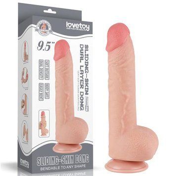 Фалоімітатор Sliding-Skin Dual Layer Dong 9.5" Flesh 6452LV317211 фото