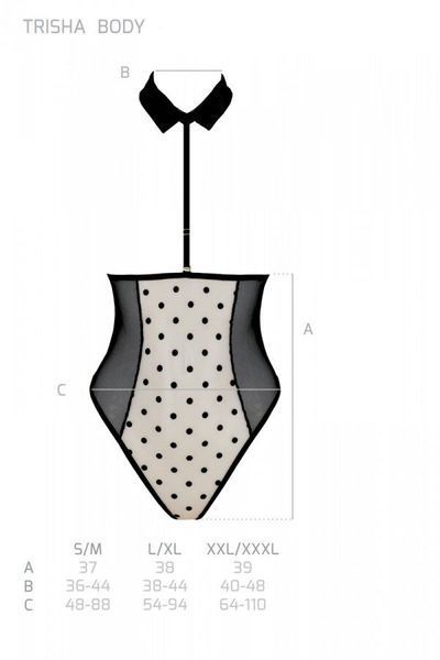 Еротичне боді Passion TRISHA BODY, XXL XXXL, beige, з відкритими чашками SO9739 фото