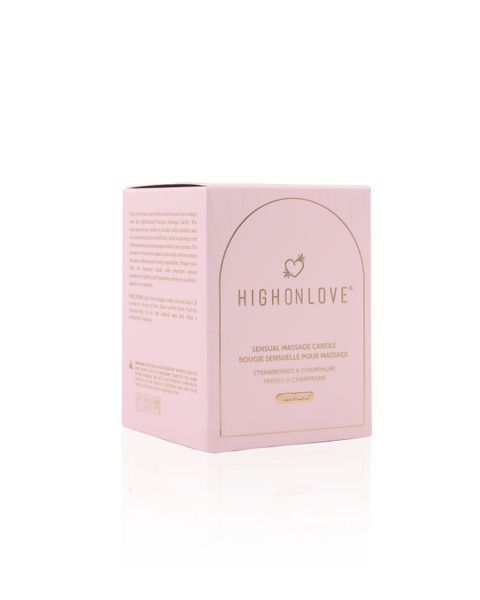 Масажна свічка з ароматом полуниці та шампанського Sensual Massage Candle Strawberries&Champagne HighOnLove, 250 мл HOL19253 фото