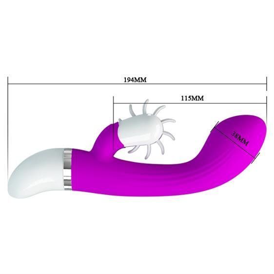 Вібратор-кролик з імітацією кунілінгусу Pretty Love Sheila Rolling Vibrator Purple 6603BI-014788 фото