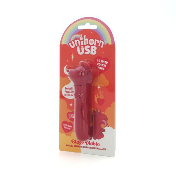 Вібратор-єдиноріжка Unihorn USB Bullet - Blaze Diablo, віброкуля, USB-зарядка SX2859 фото