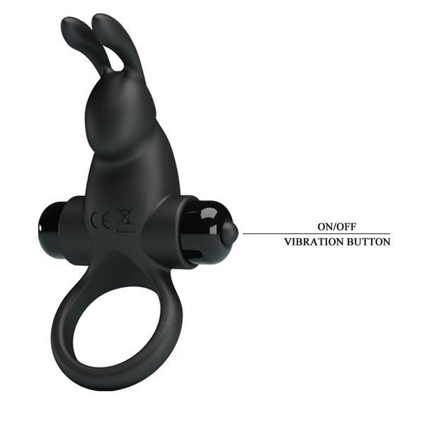 Ерекційне кільце з вібрацією Pretty Love Vibrant Penis Ring I Black 6603BI-210204 фото