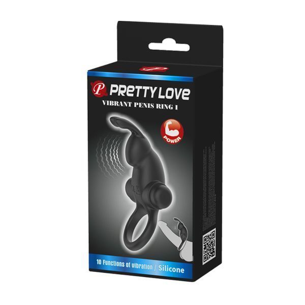 Ерекційне кільце з вібрацією Pretty Love Vibrant Penis Ring I Black 6603BI-210204 фото