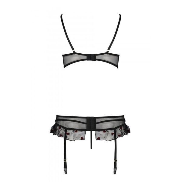Сексуальний комплект з поясом для панчіх Passion LOVELIA SET L XL, black SO4778 фото