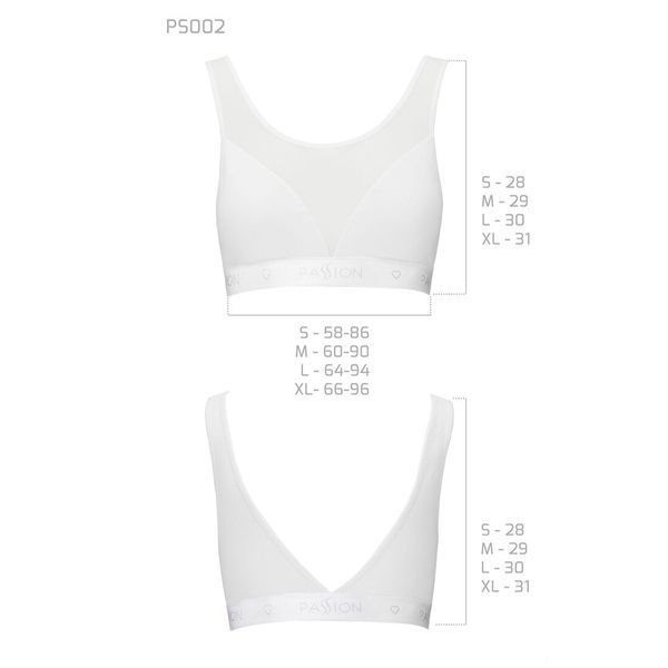 Топ з прозорою вставкою Passion PS002 TOP XL, white SO4205 фото