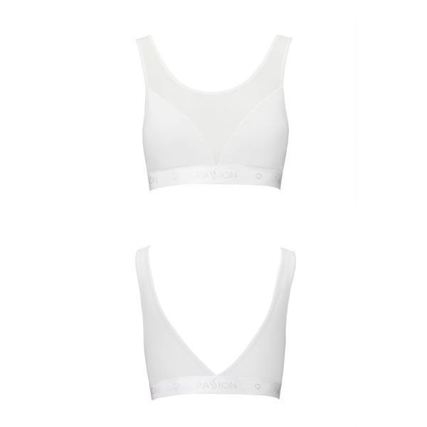 Топ з прозорою вставкою Passion PS002 TOP XL, white SO4205 фото