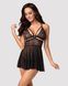 Еротичний мереживний комплект із сіточкою Obsessive 838-BAB-1 babydoll & thong black XXL SO7181 фото 1