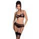 Сексуальний комплект з поясом для панчіх Passion LOVELIA SET L XL, black SO4778 фото 1