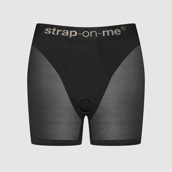 Шорти з фіксацією ділдо Strap-On-Me Harness Lingerie Halo - M - Black SX3521 фото