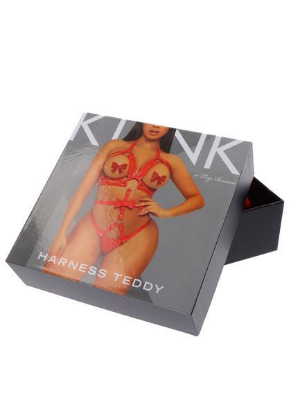 Портупея-тедді з ременів Leg Avenue Studded O-ring Harness Teddy (еко-шкіра) SO8560 фото