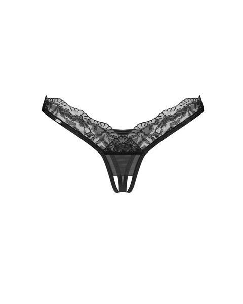 Трусики з доступом Obsessive Arrowel Black crotchless thongs SX2582 фото