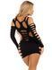 Мінісукня Leg Avenue Shredded cut-out mini dress Black One Size SX1069 фото 3