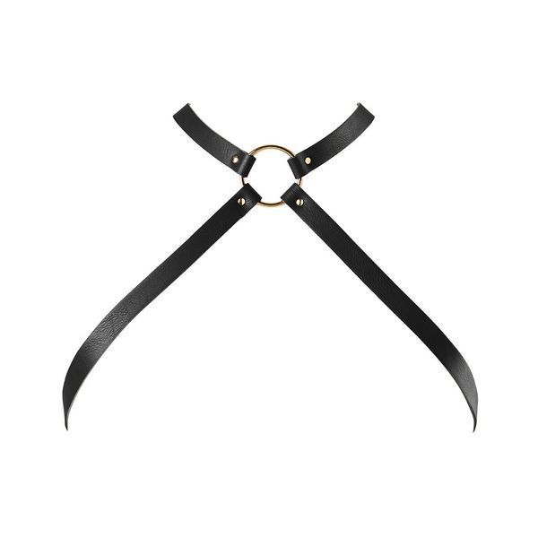 Портупея з екошкіри Bijoux Indiscrets MAZE &mdash; Cross Chest Harness Black SO6635 фото