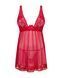 Прозора сорочка бебі-дол Obsessive Lacelove babydoll & thong Red SO8646 фото 3