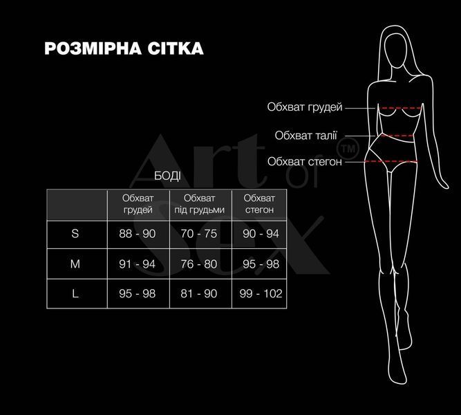 Лаковане боді Art of Sex - Jazz, колір чорний с эфектом голограми, розмір L SX3815 фото