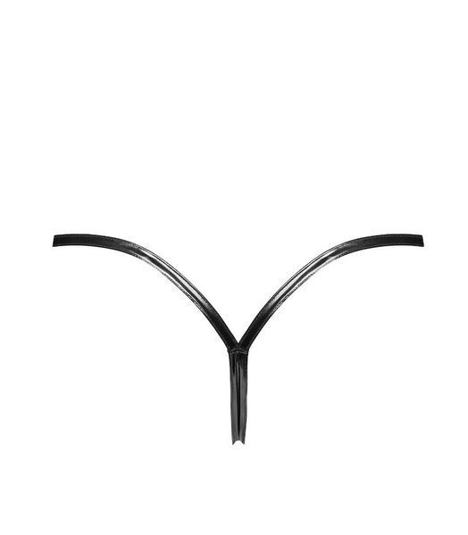 Трусики Noir Handmade P014 Dominae PVC panty with silver clasp L SX4225 фото