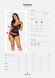 Напівпрозорий набір з прикрасами Obsessive Ivannes top & thong 2XL 3XL, чорний, топ та танга SO7283 фото 7