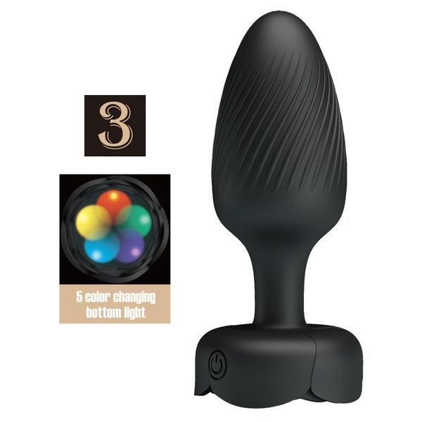 Анальна пробка з підсвіткою Pretty Love Osborn Black 6603BI-040183 фото