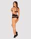 Напівпрозорий набір з прикрасами Obsessive Ivannes top & thong 2XL 3XL, чорний, топ та танга SO7283 фото 4