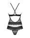 Напівпрозорий набір з прикрасами Obsessive Ivannes top & thong 2XL 3XL, чорний, топ та танга SO7283 фото 6