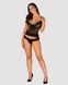Напівпрозорий набір з прикрасами Obsessive Ivannes top & thong 2XL 3XL, чорний, топ та танга SO7283 фото 3