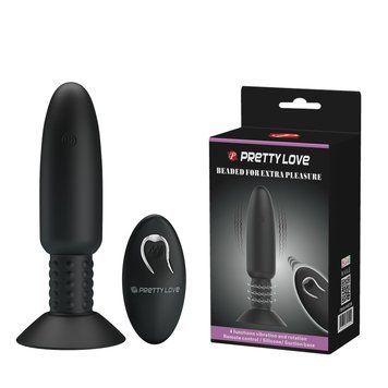 Анальна пробка з вібрацією Pretty Love Beaded For Extra Pleasure Black 6603BI-040073W фото