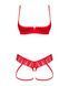 Комплект Obsessive Ingridia 2-pcs crotchless set XL 2XL, червоний, з доступом, відкриті груди SO9033 фото 3