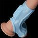 Насадка на член з вібрацією LoveToy Vibrating Ridge Knights Ring With Scrotum Sleeve Blue 6452LV343127 фото 3