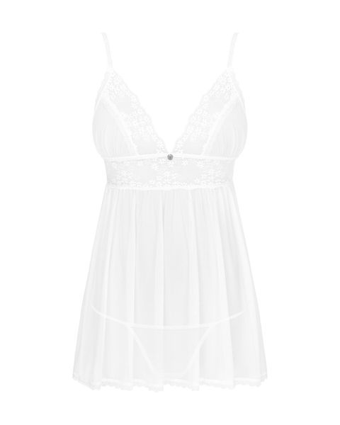 Пеньюар і трусики Obsessive Heavenlly babydoll & thong XL/2XL SO8163 фото