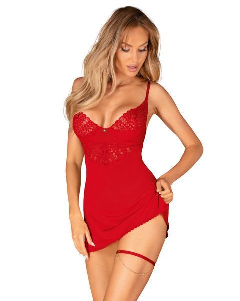 Гартер Obsessive Ingridia garter O S, червоний SO9039 фото