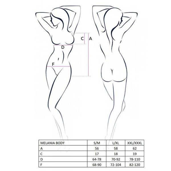 Боді Passion MELANIA BODY XXL XXXL, black EL16302 фото
