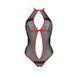 Сітчасте боді з мереживом на грудях Passion SATARA BODY XXL XXXL red SO8473 фото 3