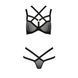 Комплект білизни Passion Exclusive HAGAR SET, black, стрепи, трусики та ліф PS24705 фото 5