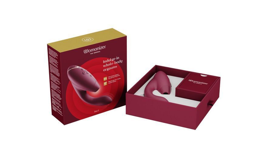 Подвійний вакуумний кліторальний стимулятор з вібрацією Womanizer Duo 2 - Bordeaux SO8755 фото
