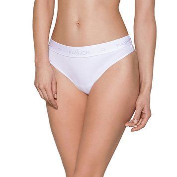 Трусики-бразиліана з бавовни Passion PS005 PANTIES XL, white SO4225 фото