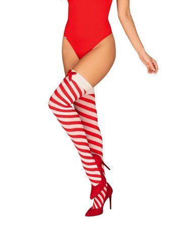 Панчохи Obsessive Kissmas stockings L/XL SX3104 фото