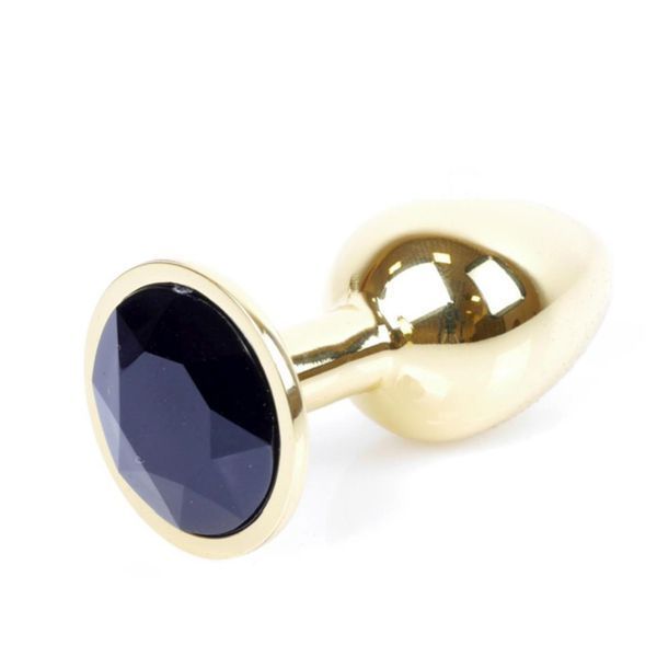 Анальна пробка Boys of Toys Jewellery Gold Plug Black, d- 2,7 см 62530064-00020 фото
