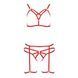 Комплект білизни Passion Exclusive MAGALI SET OpenBra, red, стрепи, ліф, трусики і пояс PS23802 фото 4