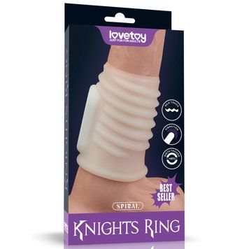 Насадка на член LoveToy Vibrating Spiral Knights Ring White 6452LV343111 фото