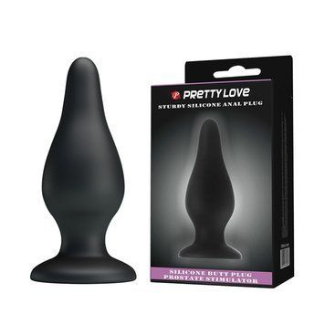 Анальна пробка Pretty Love Sturdy Silicone Anal Plug Black 6603BI-014460 фото