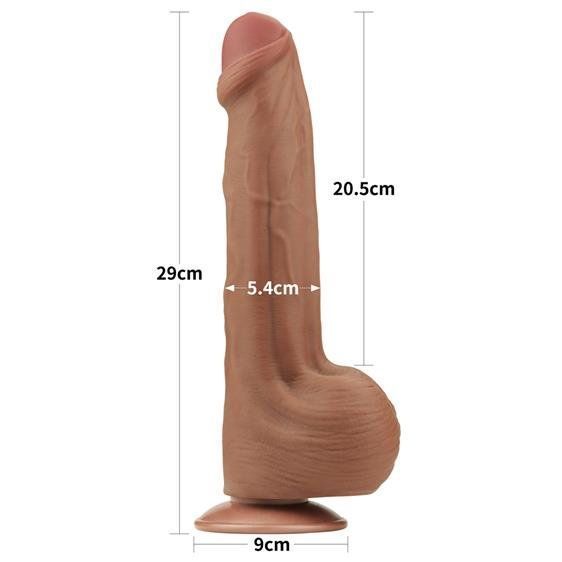 Фалоімітатор LoveToy Sliding-Skin Dual Layer Dong 11.5" Brown 6452LV317061 фото