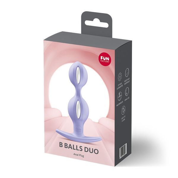 Анальні кульки Fun Factory B BALLS DUO Purple, ефект вібрації, діаметр 3,2 та 3,6 см SX3691 фото