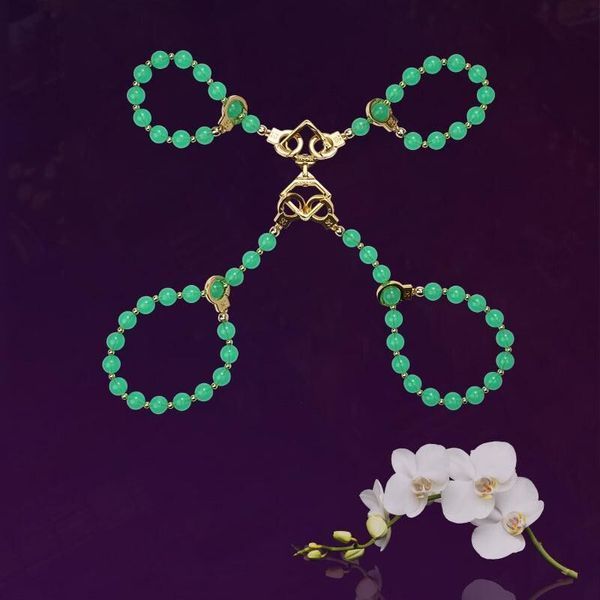 Нефритові наручники та поножі LOCKINK Jade Handcuffs & Anklecuffs SX2839 фото