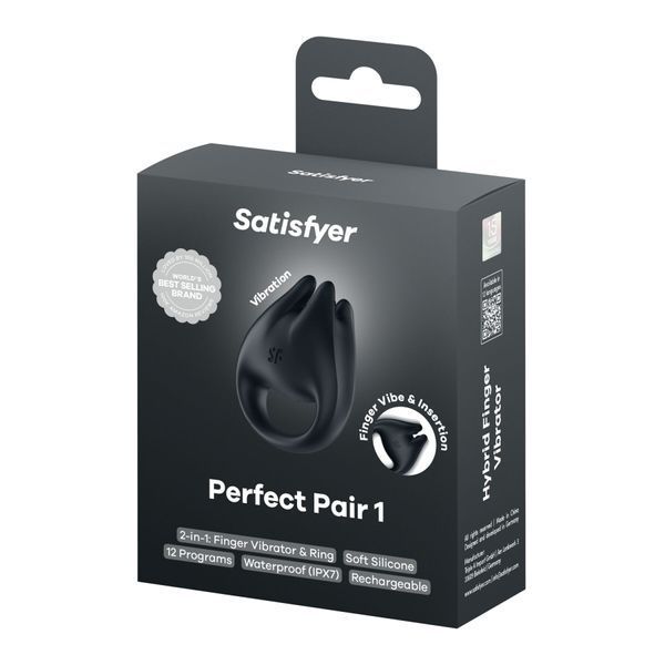 Вібратор на палець та ерекційне кільце 2в1 Satisfyer Perfect Pair 1 SX4229 фото