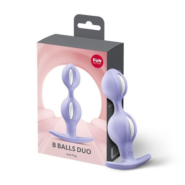 Анальні кульки Fun Factory B BALLS DUO Purple, ефект вібрації, діаметр 3,2 та 3,6 см SX3691 фото