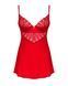 Пеньюар Obsessive Ingridia chemise & thong XL 2XL, червоний, сорочка, стрінги SO9036 фото 3