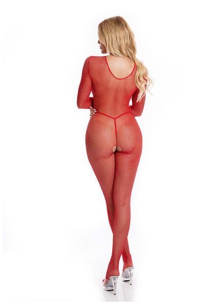 Бодістокінг - Pink Lipstick Lingerie Risque Crotchless Bodystocking Red, M/L 50170488696 фото