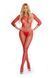 Бодістокінг - Pink Lipstick Lingerie Risque Crotchless Bodystocking Red, M/L